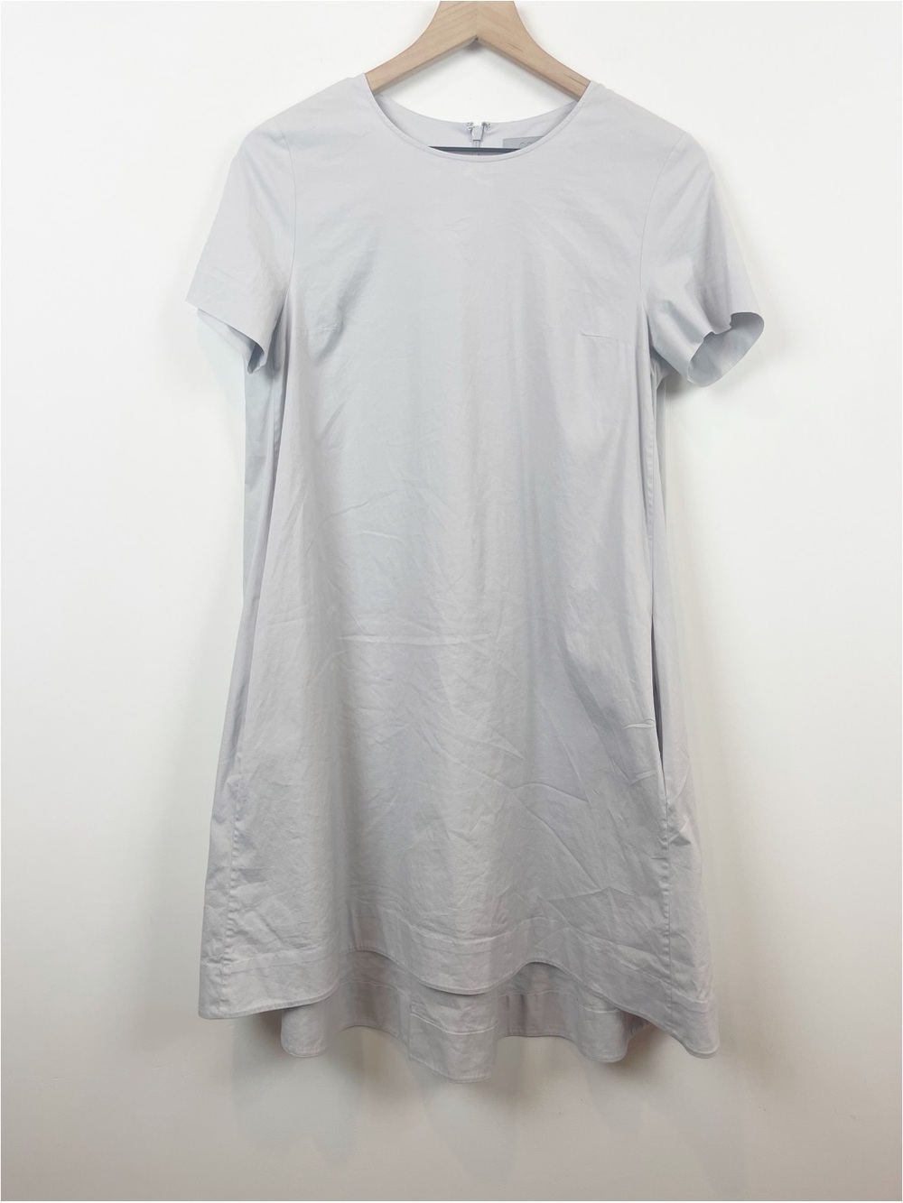 COS Light Gray Short Sleeve Shift  Dress with Pockets